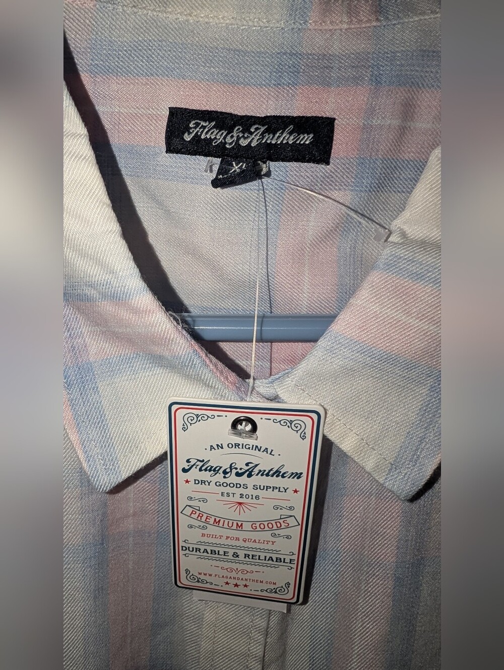 Flag & Anthem Marina Shirt Pink Blue White Size XL NWT - Picture 2 of 6